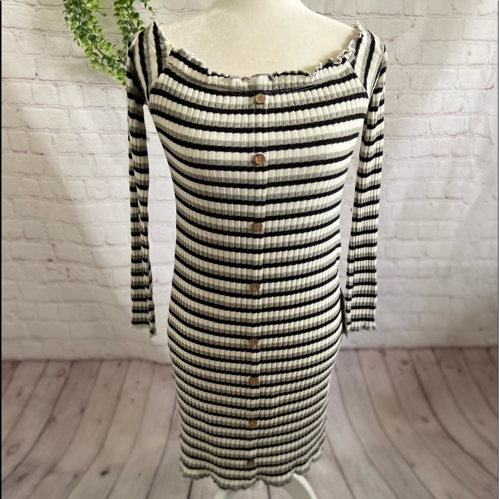 𝅺J For Justify Striped Off the Shoulder Dress XL NWT